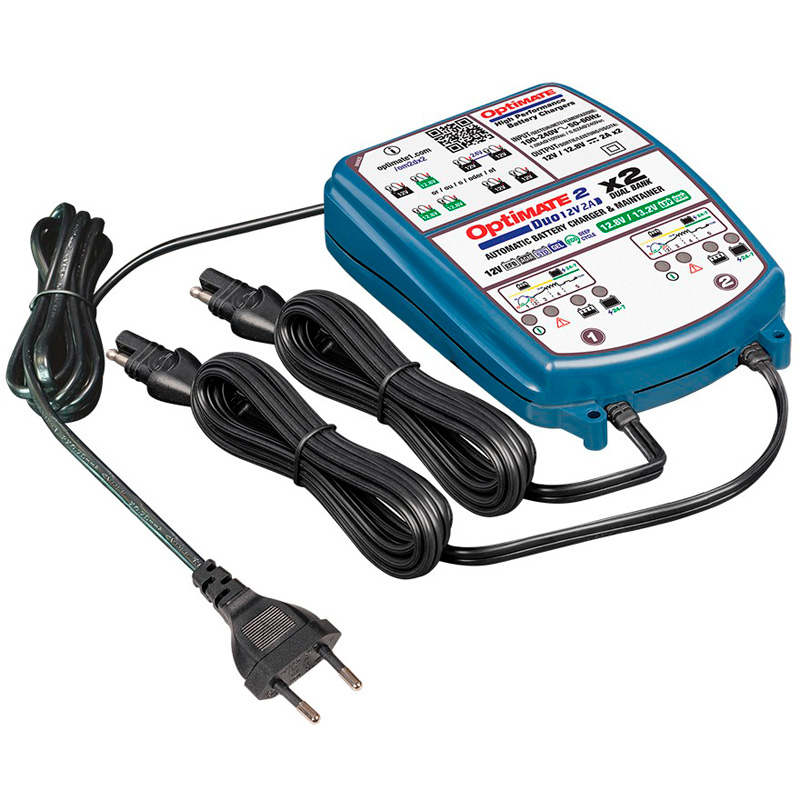 OptiMate 2 DUO x 2 BANK - 12V / 12,8V 2-Amp Acculader / tester / onderhouder