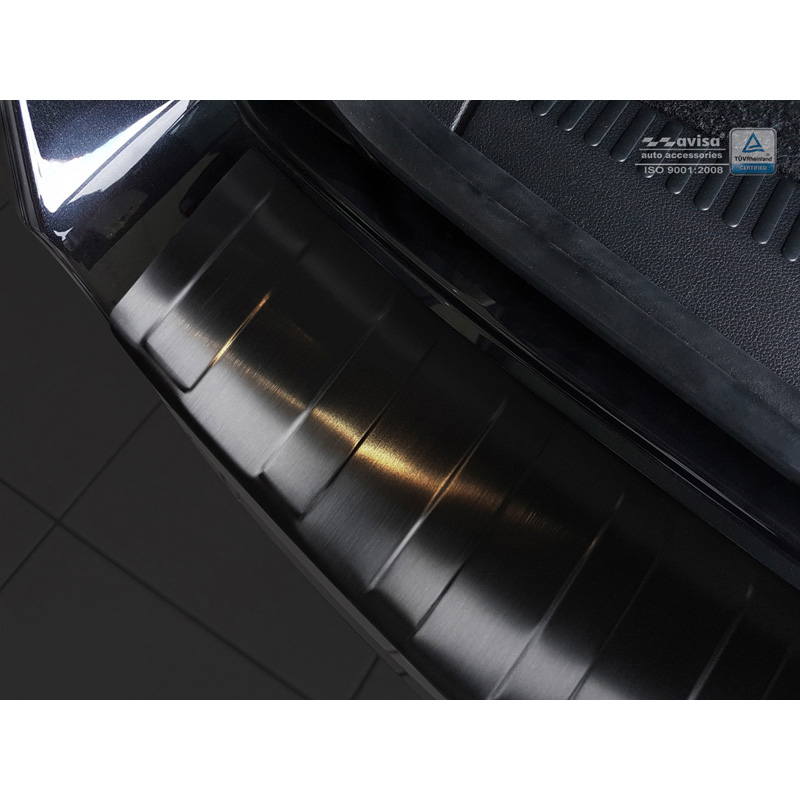 Black Stainless Steel Rear bumper protector  Skoda Octavia III Kombi Facelift 2017-2020 'Ribs'