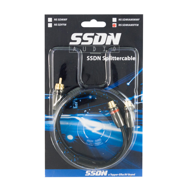 SSDN 0,5-meter High end textile wooven tripple shielded Female/Female /Male plugs splitter-cable - in blister