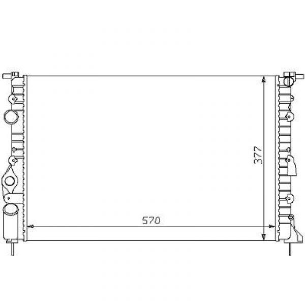 Radiator MEGANE/SCENIC 96->> 570x377 1.62.0 8V