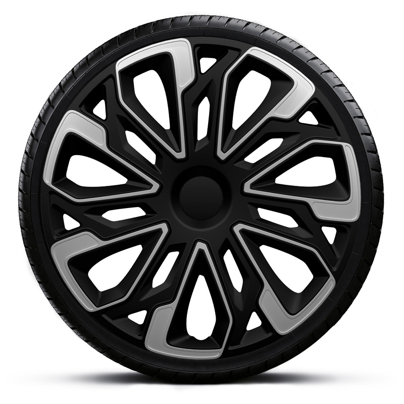 4-Delige Wieldoppenset Estoril 15-inch zilver/zwart