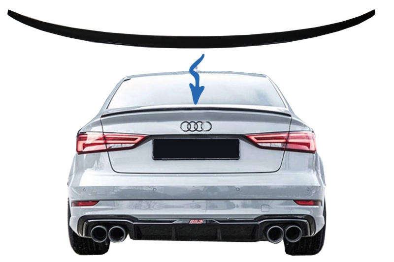 Spoiler Audi A3 8V Limousine Glans Zwart