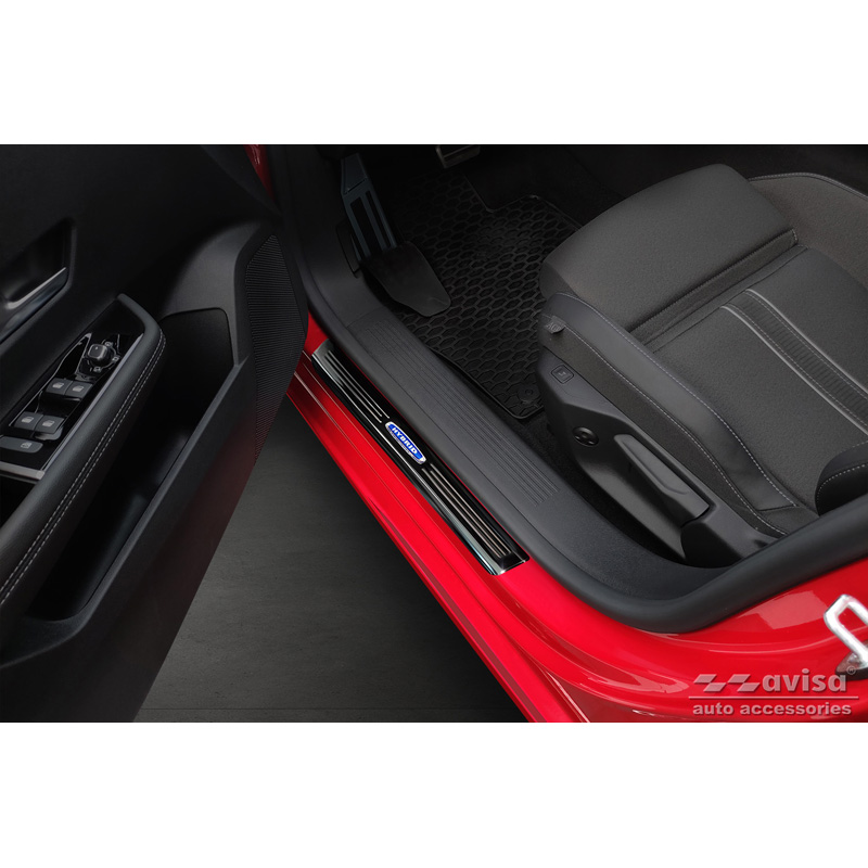 Mirror Black Inox door sill protectors  Opel Astra (L) Hatchback 2021- & Opel Astra (L) Sports Tourer 2021- 'Hybrid' - 4-pieces