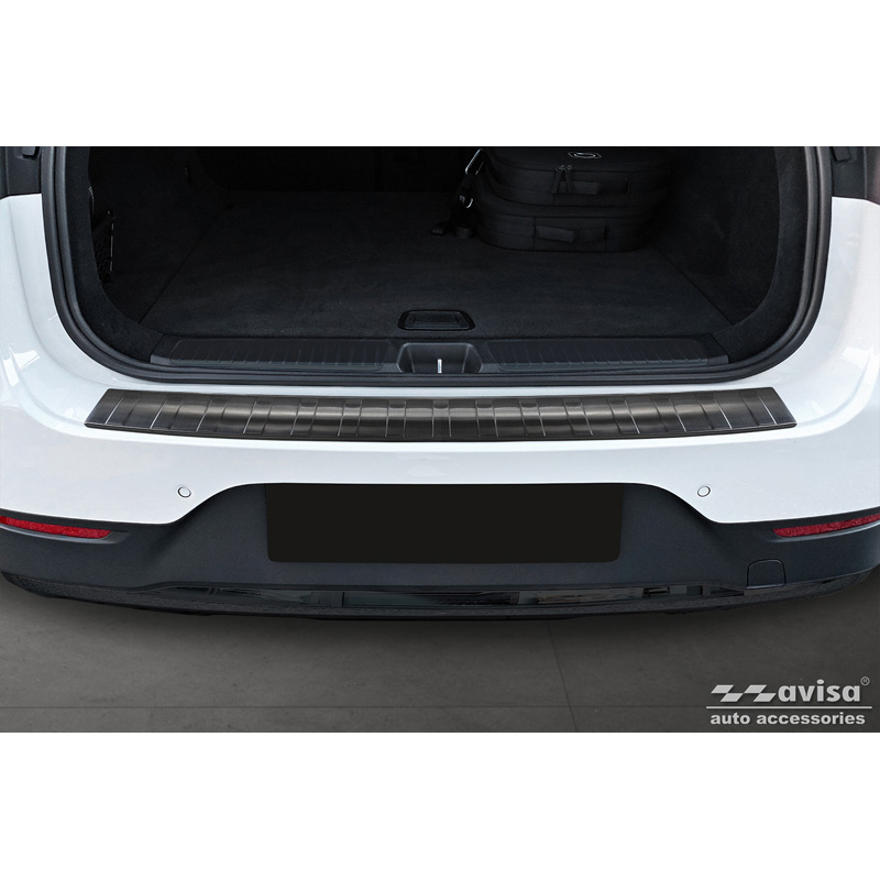 Black Stainless Steel Rear bumper protector  Mercedes EQE SUV (X294) 2022- 'Ribs'