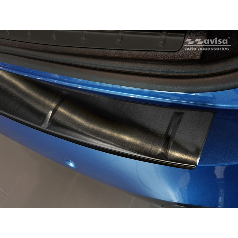 Black Stainless Steel Rear bumper protector  BMW X1 II F48 M-Package 2015-2022 'Ribs'