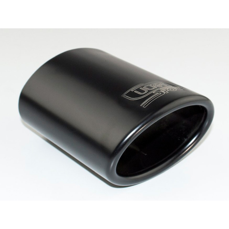 Ulter Sport Exhaust finisher - Oval 95x65mm Slanted - Length 120mm - Installation 40-55mm - Black Inox