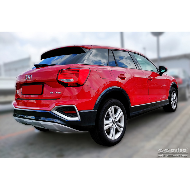 Black Stainless Steel Rear bumper protector  Audi Q2 Facelift 2020-