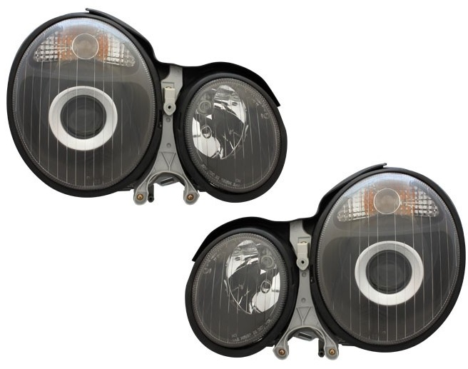Koplampen Mercedes E-Class W210 99-01 zwart