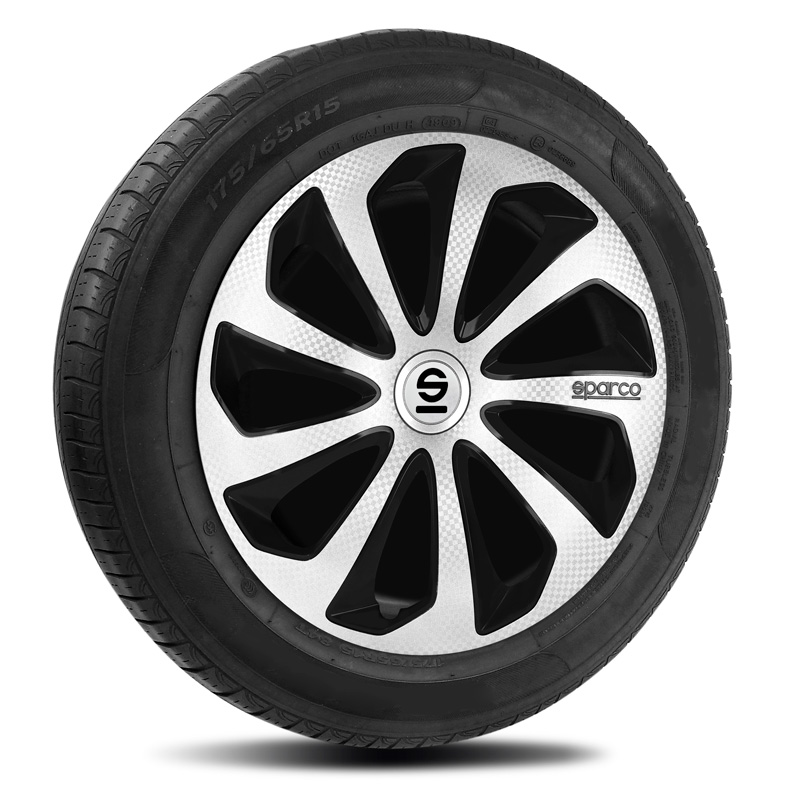 Sparco Wheel Covers Sicilia - 16-inch - Silver/Black/Carbon - Set of 4 pieces
