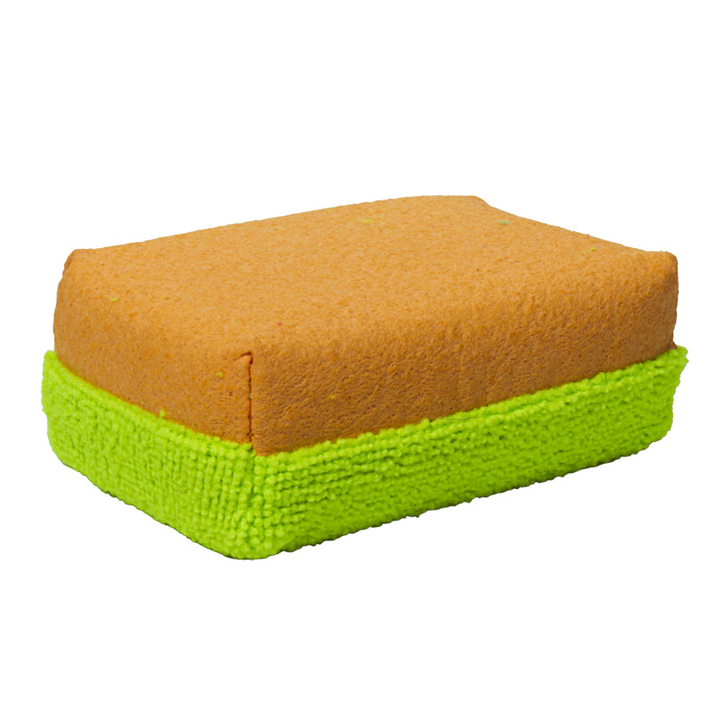 Gecko 2in1 schrobspons met zeem 12x8x4 cm