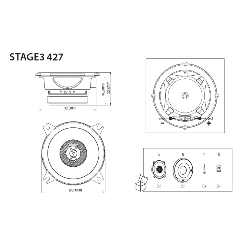 JBL Stage 3 427 4.0'' (10cm) Speaker Set
