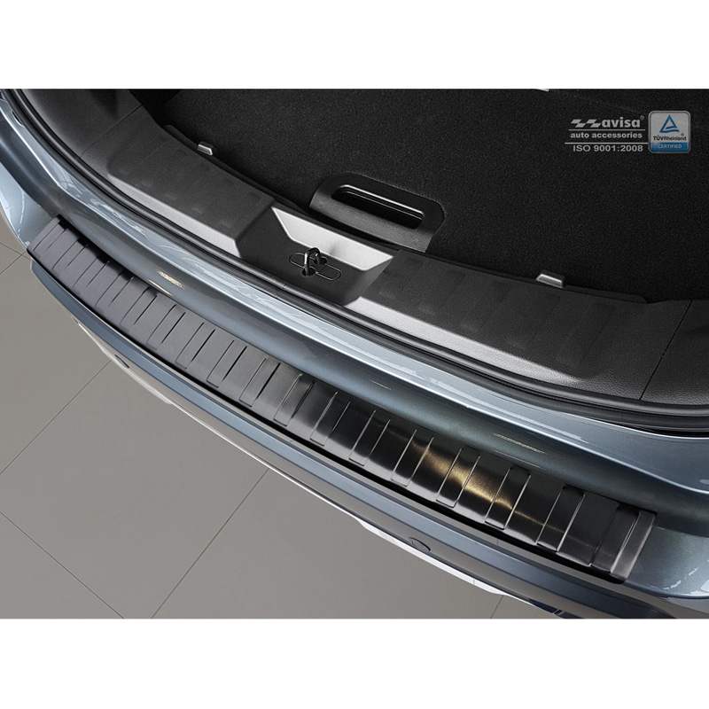 Black Stainless Steel Rear bumper protector  Nissan X-Trail III (T32) Facelift 2017-2021 'Ribs'
