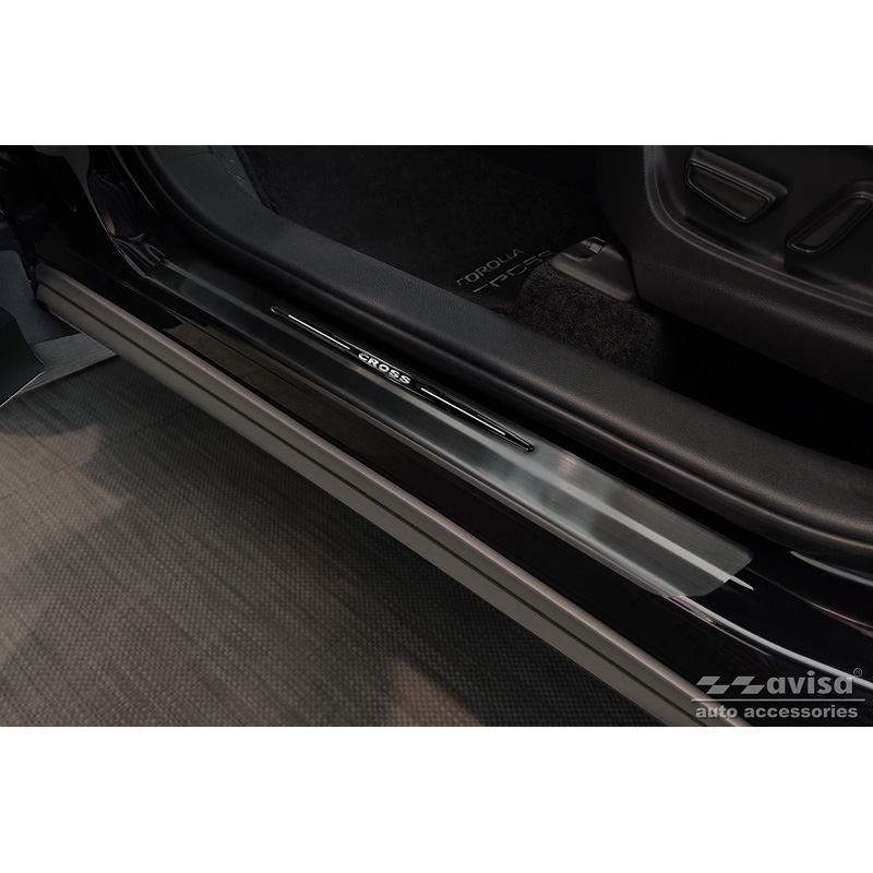 Inox door sill protectors  Toyota Corolla Cross 2020- 'Cross' 4-pieces