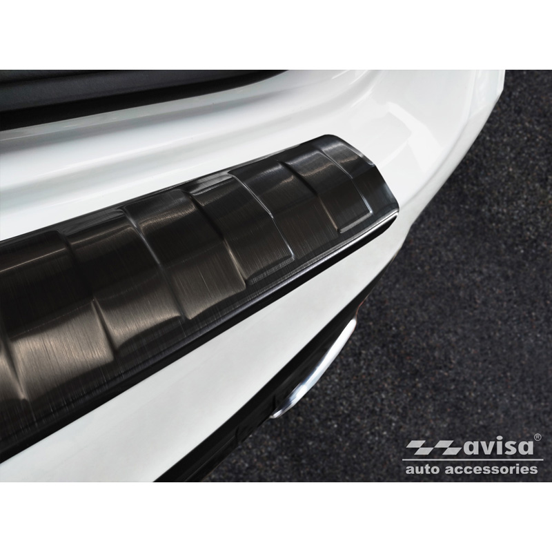 Black Stainless Steel Rear bumper protector  Mercedes GLS (X167) 2019-2023 & FL 2023- 'Ribs'
