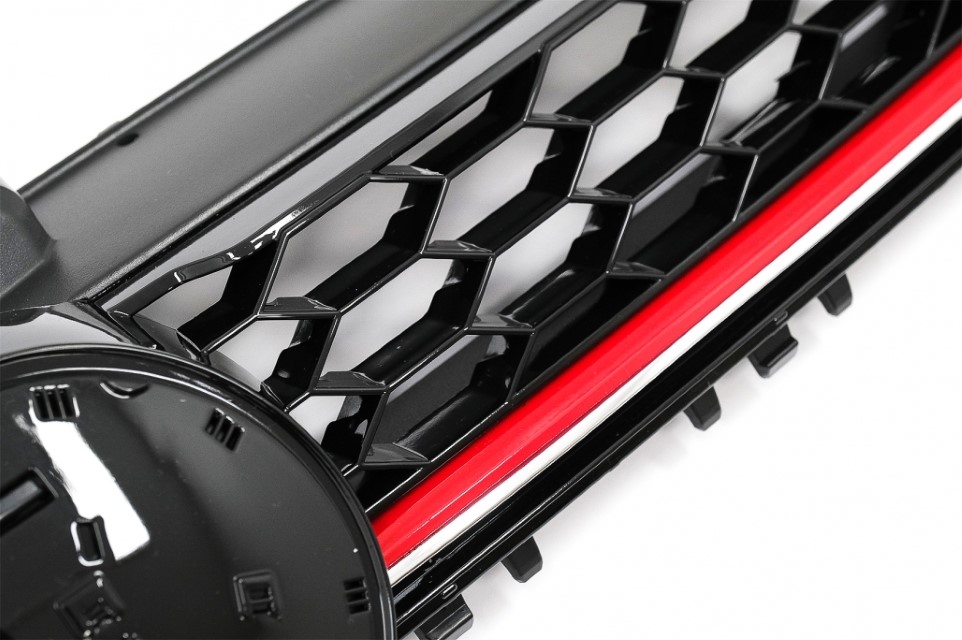 Grill VW Golf VII GTI R Rood 12-17 Glans Zwart