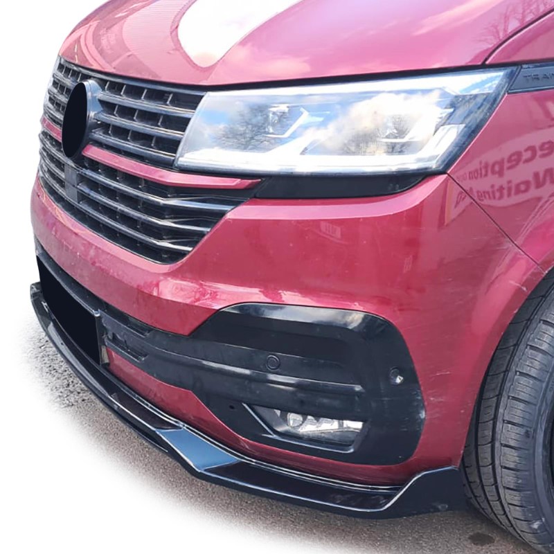 Voorspoilerlip Volkswagen T6.1 Bus Glans Zwart