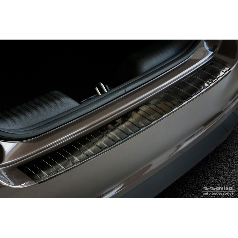 Black Stainless Steel Rear bumper protector  Fiat Tipo Sedan 2016-2020 & FL 2020- 'Ribs'