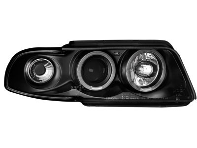 Koplampen Audi A4 95-99 Angel Eyes zwart