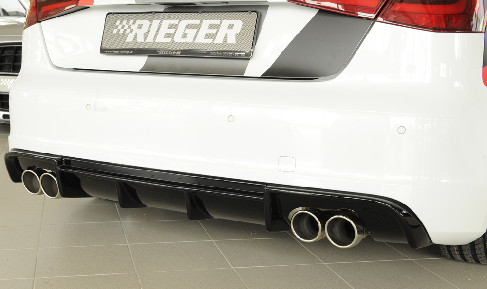 Achterbumper Diffusor Audi A3 8V 12-16 3deurs/Sportback Glossy black Rieger