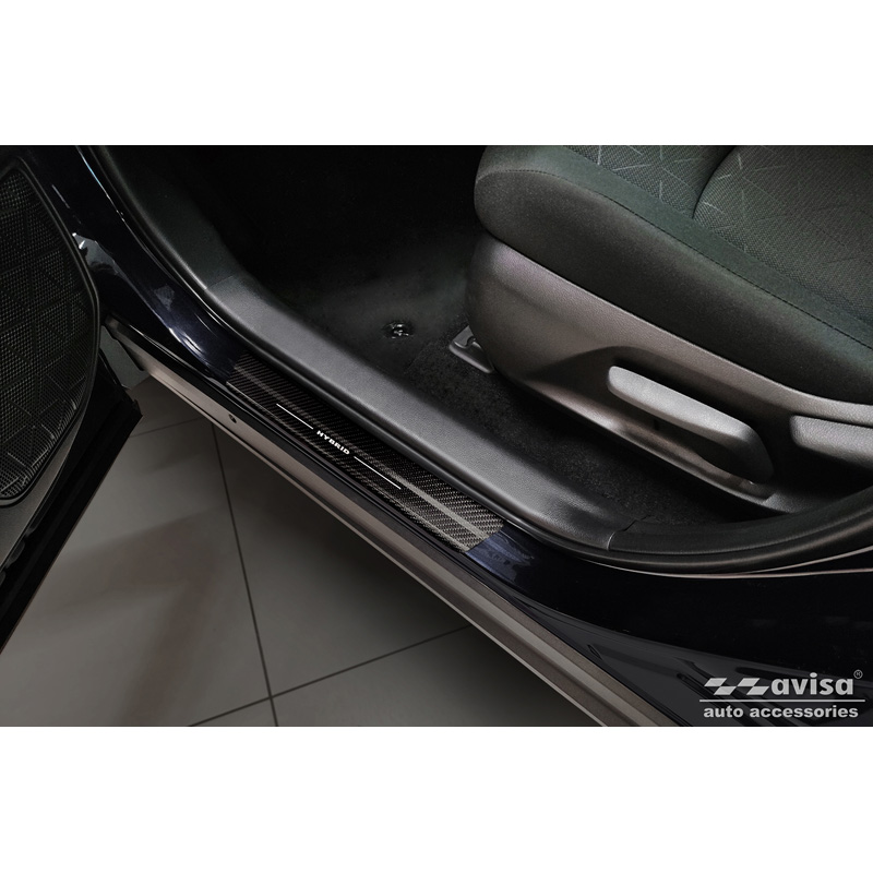 3D Black Carbon Door sill protectors  Toyota RAV-4 (5th Gen) 2018- & Suzuki Across 2022- 'Hybrid' 2-pieces