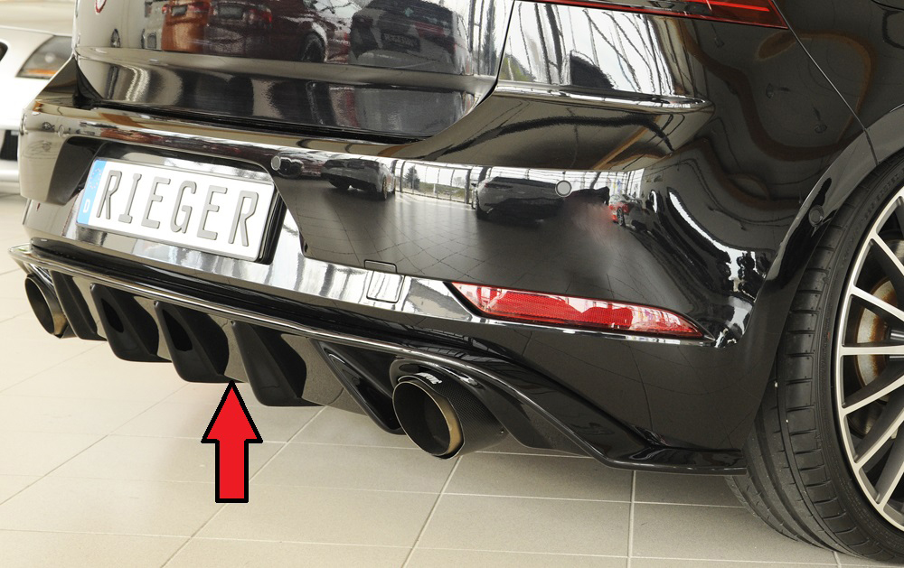 Achterbumper Diffusor VW Golf 7,5 GTI 2017- Rieger Glossy black