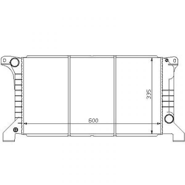 Radiator FORD TRANSIT 91-94 600x335 1.6/2.0 BENZ/2.5 DIESEL -AC