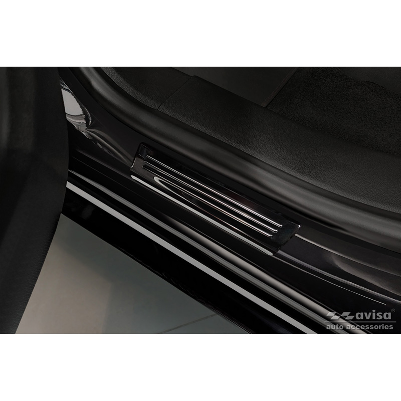 Zwart RVS Instaplijsten  Ford Kuga III 2019-2024 & FL 2024- 'Hybrid' - 4-delig