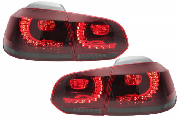 Achterlichten led VW Golf VI 10/08- R-look Dynamic LED Donker Rood/Smoke