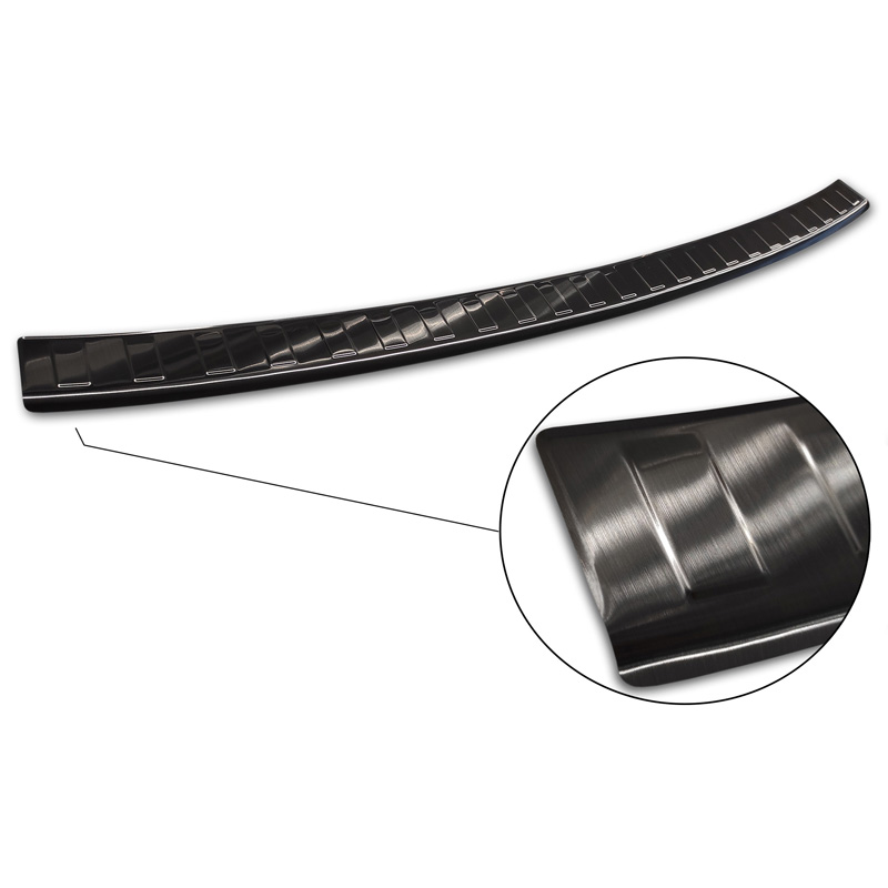 Black Stainless Steel Rear bumper protector  Mitsubishi Outlander II / Citroën C-Crosser / Peugeot 4007 2006-2012 'Ribs'