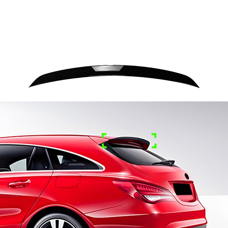 Roof spoiler (Spoiler Cap)  Mercedes CLA X117 Shooting Brake 2015-2019 (ABS Glossy Black)