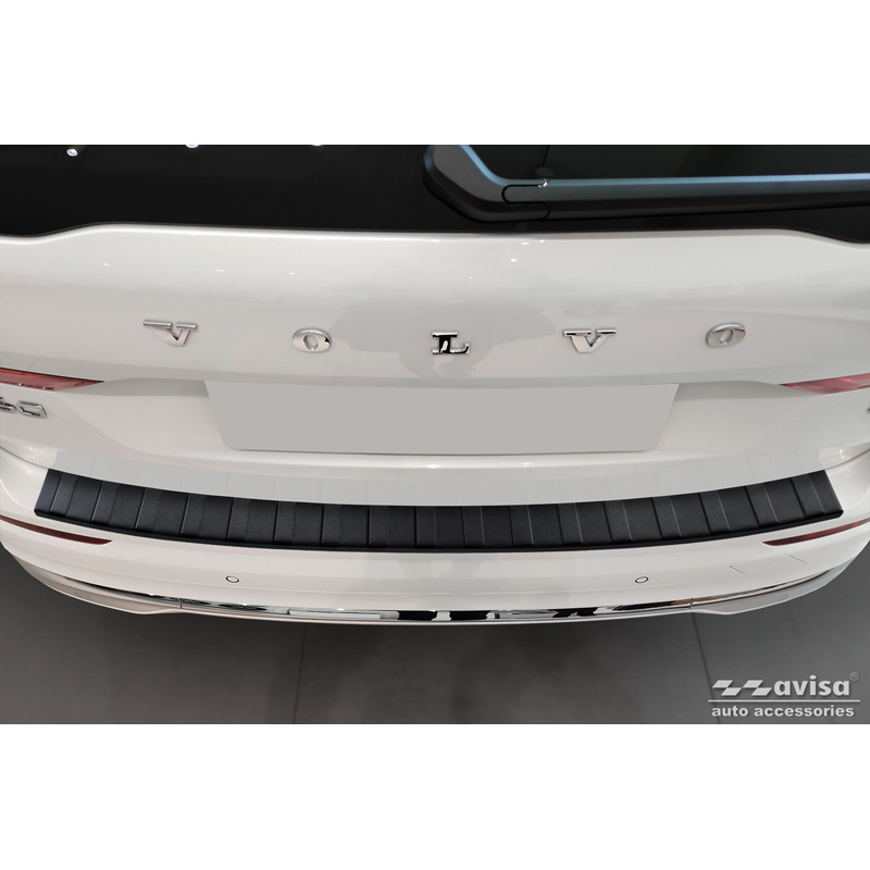 Matzwart RVS Achterbumperprotector  Volvo XC60 II 2017-2021 & FL 2021- incl. R-Design & Plug-in-Hybrid 'Ribs'