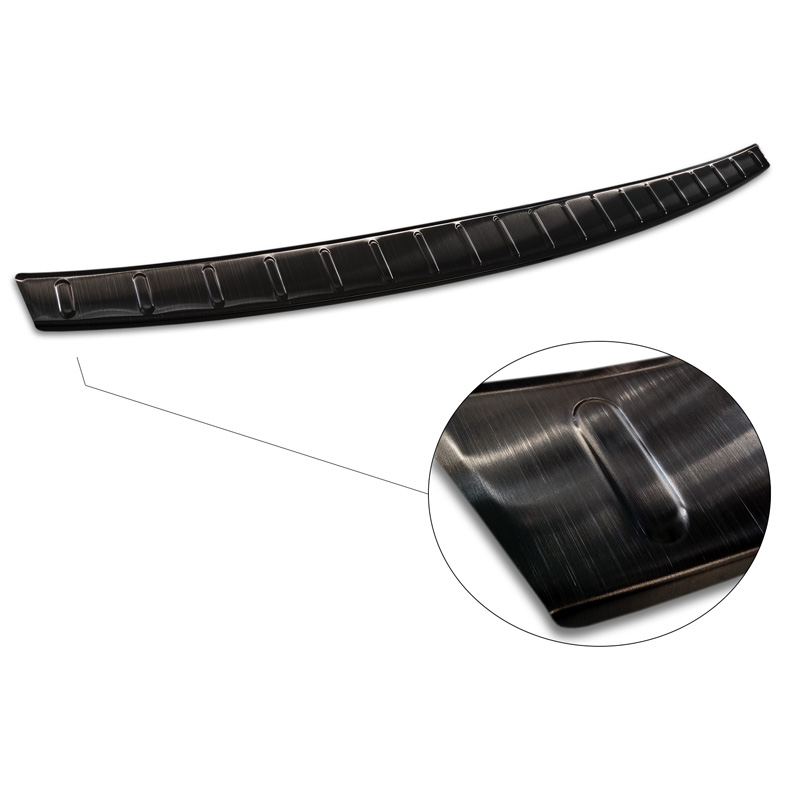 Black Stainless Steel Rear bumper protector  Mercedes CLA II (X118) Shooting Brake 2019- 'Ribs'