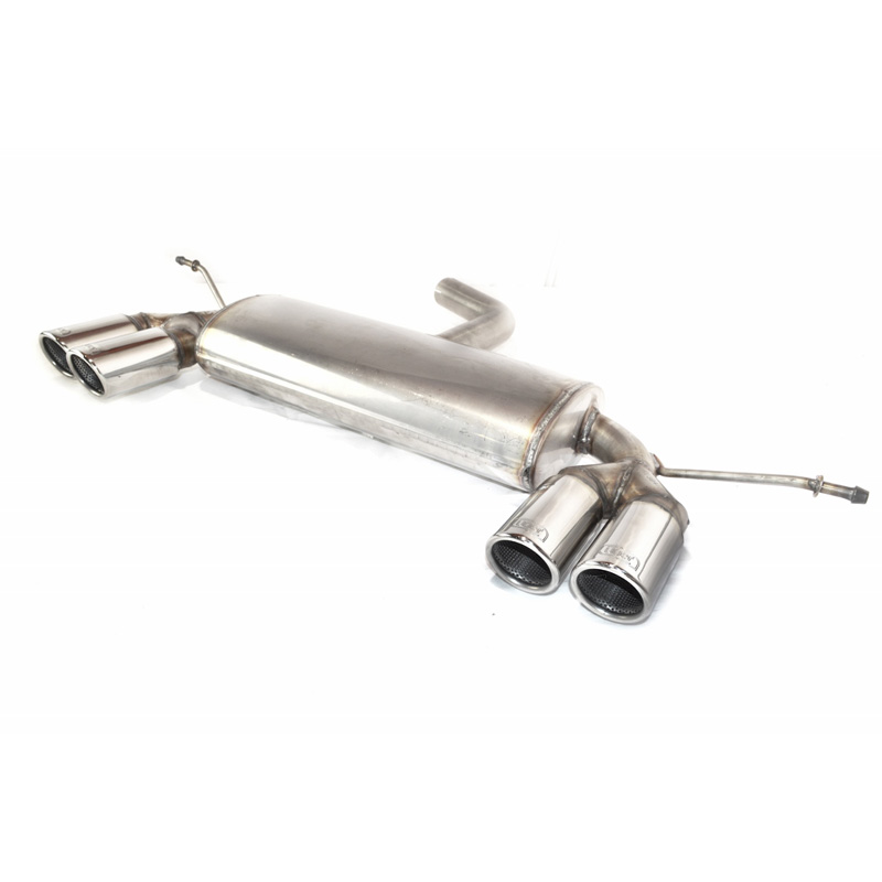 Double stainless steel sport exhaust  Volkswagen Golf V HB 1.4i 55kW/1.4FSi 66kW/1.6i 75kW/1.6FSi 85kW/2.0FSi 110kW/1.9TDI 66/77kW/2.0TDI 100/103kW/2.0SDI 55kW 2003-2008 2x 70mm