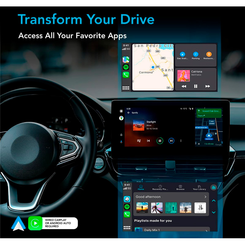 AutoSky WUA-8 Wireless CarPlay and Android Auto Adapter – USB Dongle - Sapphire Edition