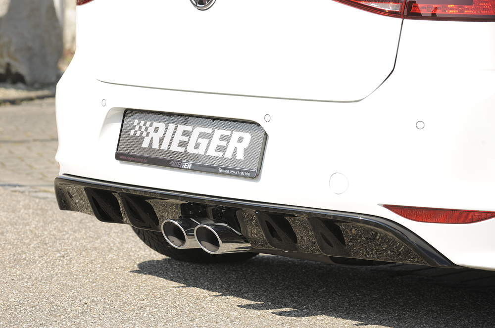 Achterbumper Diffusor Glossy Black Rieger VW Golf 7 R-line 12-17