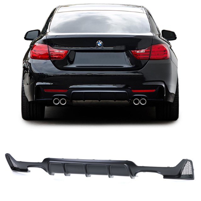 Diffusor BMW 4-serie F32 / F36 2013- Mat Zwart Look M-Pakket Duplex M4