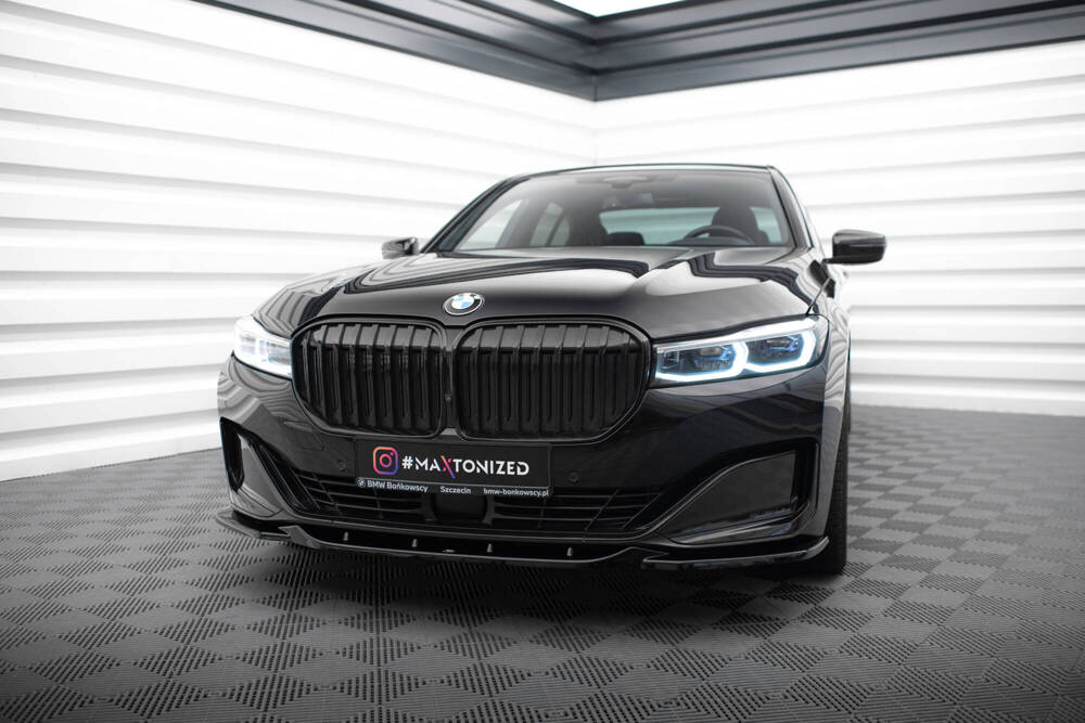 Voorspoiler V.2 BMW 7-Serie G11 FL Maxton Glans Zwart