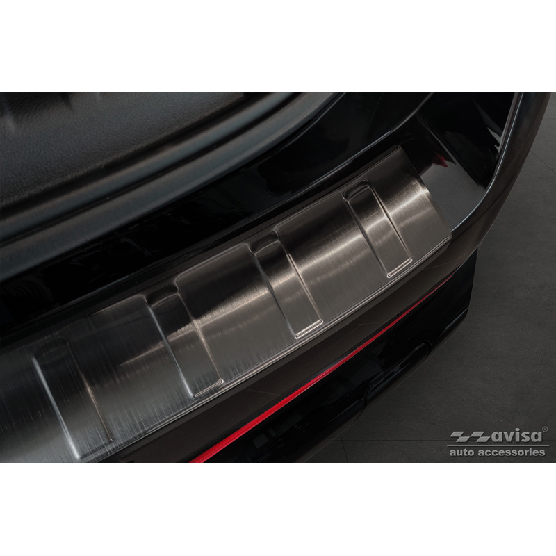 Black Stainless Steel Rear bumper protector  BMW X1 U11 / U11 xLine 2022- 'Ribs'