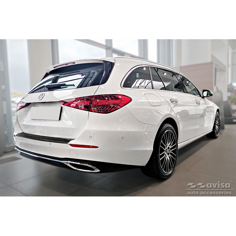 Zwart RVS Achterbumperprotector  Mercedes C-Klasse W206 Kombi 2021- 'Ribs'