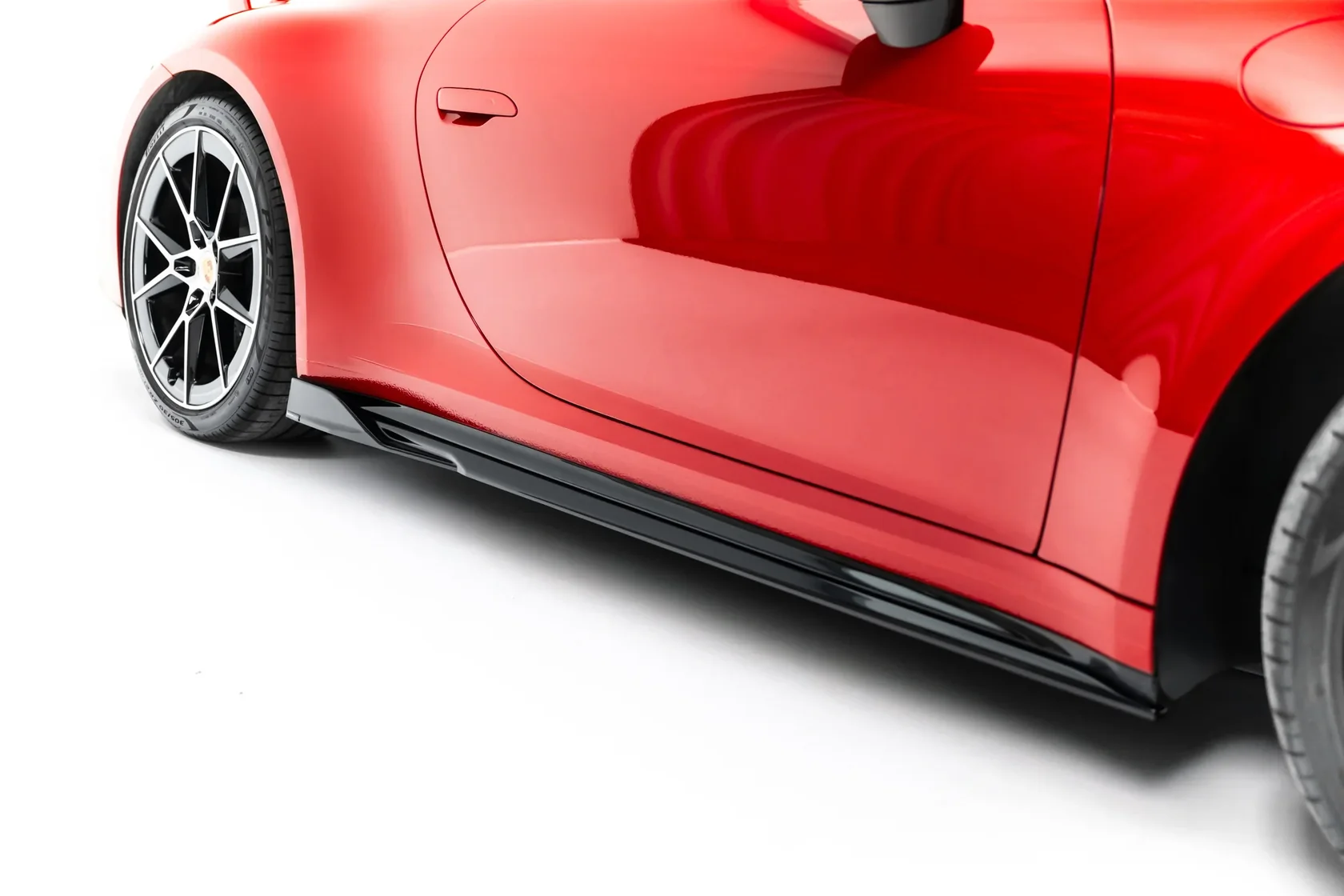 Zijskirts passend voor Porsche 911 Carrera Aero 992 Facelift Glans Zwart – Maxton Design