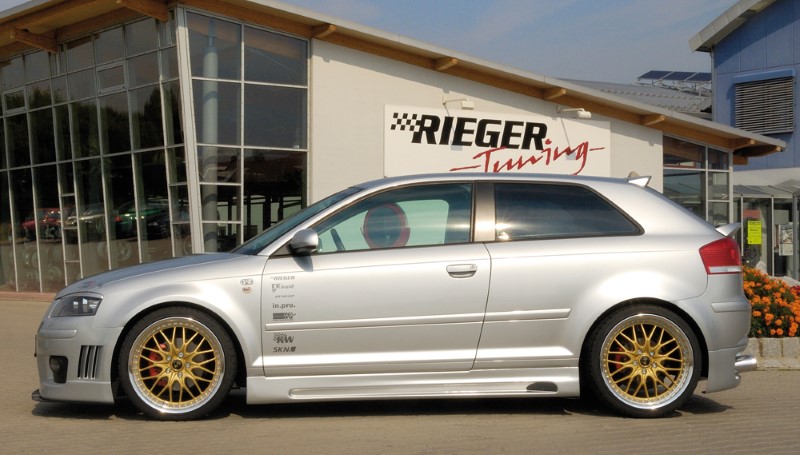 Sideskirts Audi A3 8P 3-5 Doors Rieger with uitsned