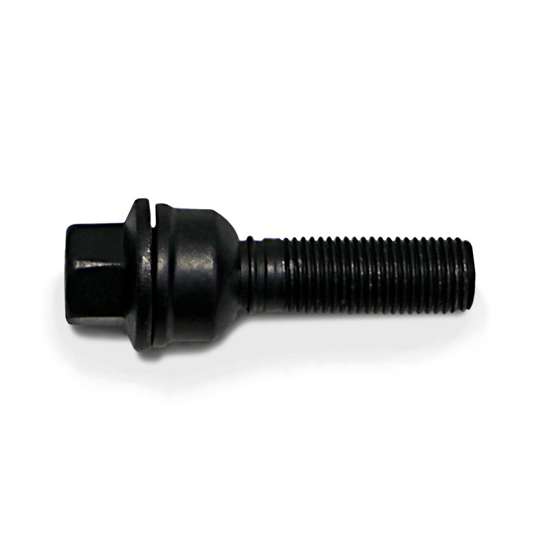 H&R Wheel bolt Round-Head with movable cone R14 M14x1.50 - Length 40mm - Black (e.g.  Audi Q3, Q5)