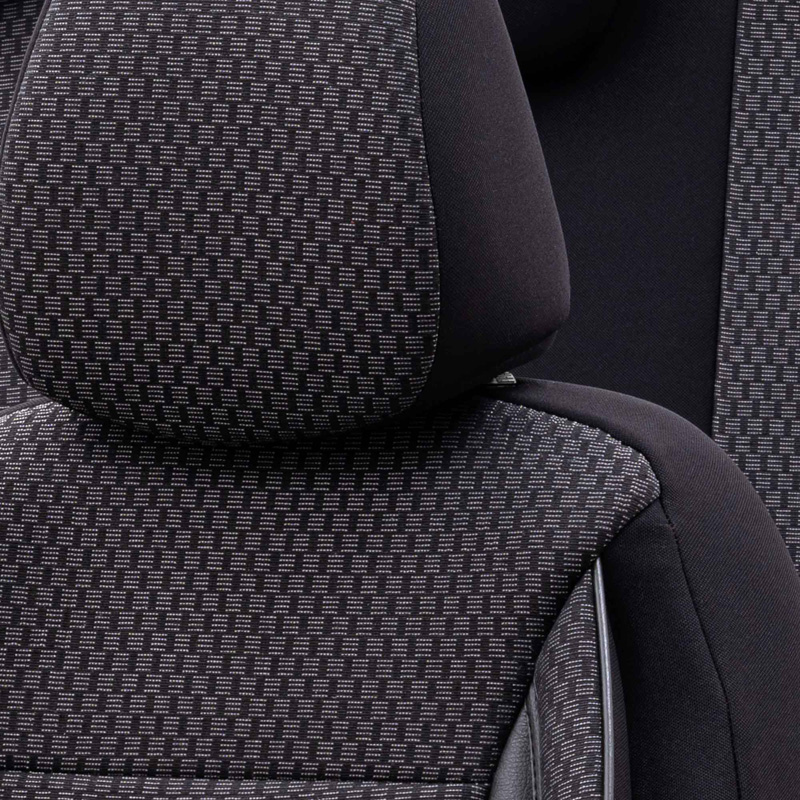 Universal Fabric Seat cover set 'SelectedFit Sports' Black - 11-pieces -  Side-Airbags