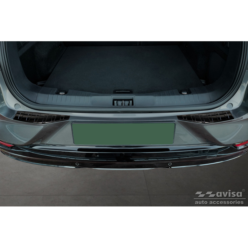 Zwart RVS Achterbumperprotector  Ford Mustang Mach-E 2020- 'Ribs' (2-Delig)