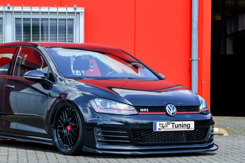 Voorspoiler met Canards Volkswagen Golf 7 GTI GTD 13-17 Glans Zwart