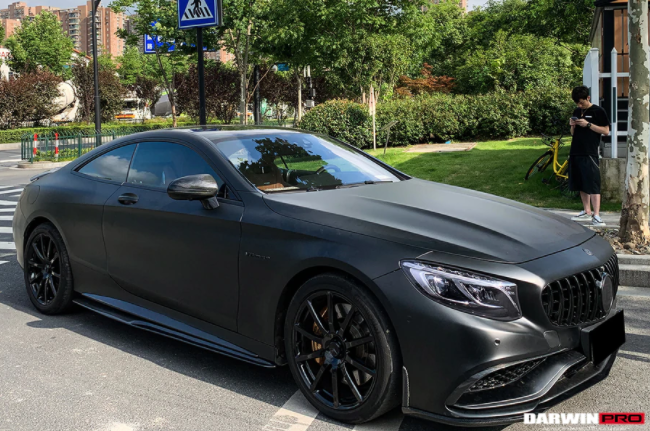 Mercedes Benz C217 S63/S65 AMG Coupe Carbon Fiber Zijskirts Extentie 2014-2021