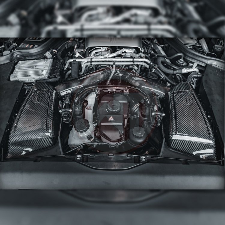 Mercedes AMG GT, GT S, GT C, GT R: '15- Carbon luchtinlaat systeem incl. 2 sportluchtfilters Ø102mm