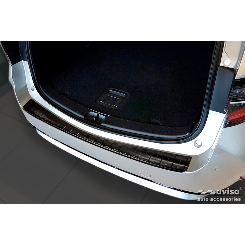 Black Stainless Steel Rear bumper protector  Toyota Corolla XII Combi 2019- (incl. GR Sport) & Suzuki Swace Combi 2020- 'Ribs'