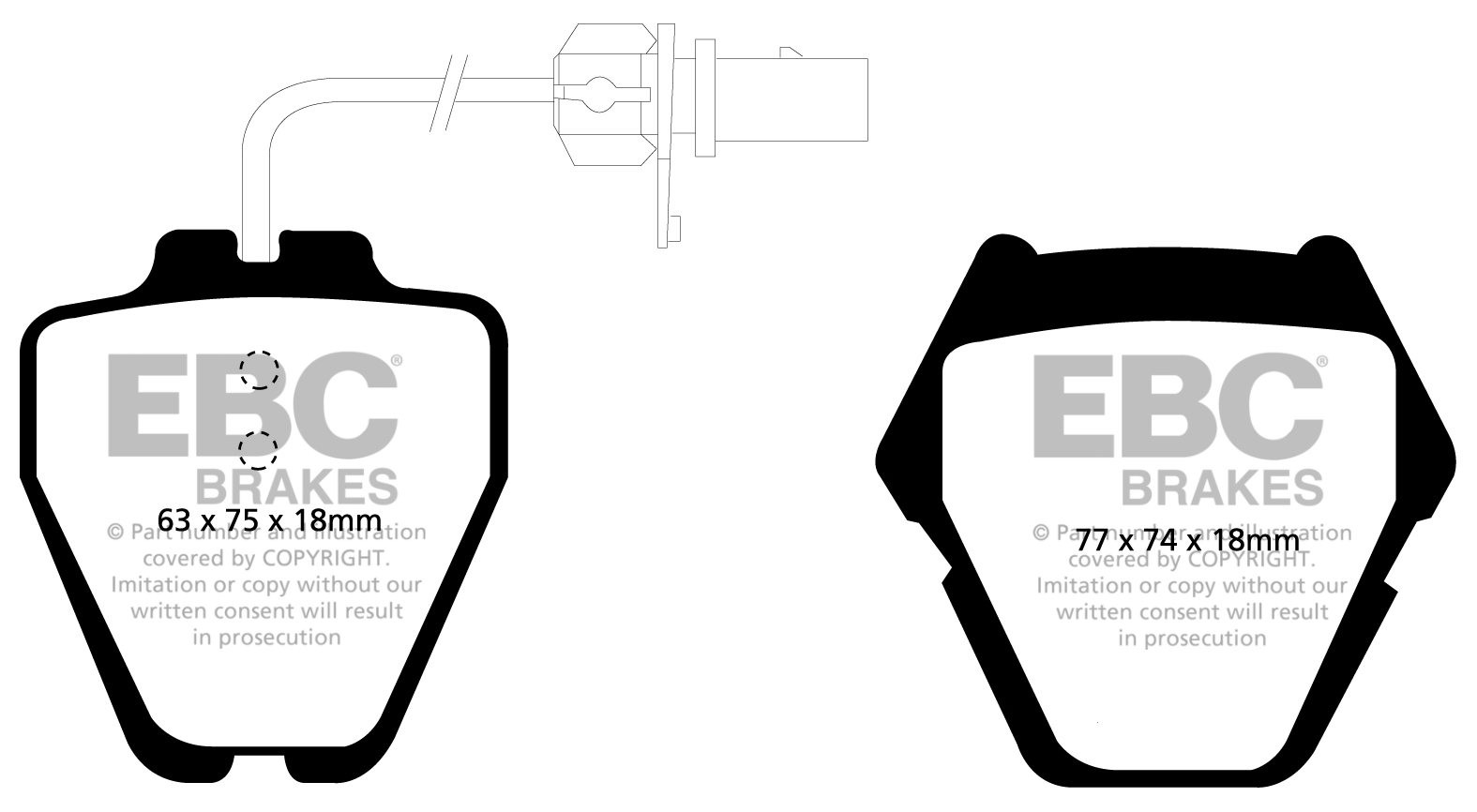 EBC Brakes VW Phaeton 3.0 TD (8 Pad Set) 2005-.. Remblokken voor
