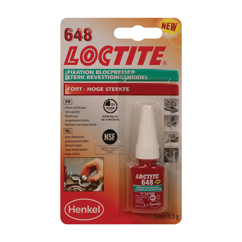 Loctite 648 Retaining compound - high strength (green) 5ml